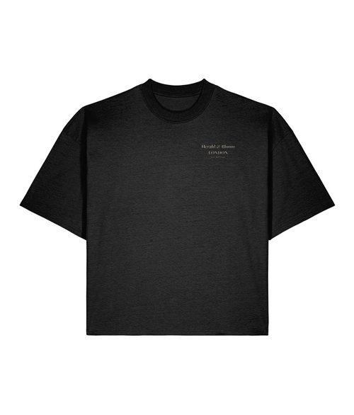 Cultured Until Midnight. Black Boxy T-Shirt Front