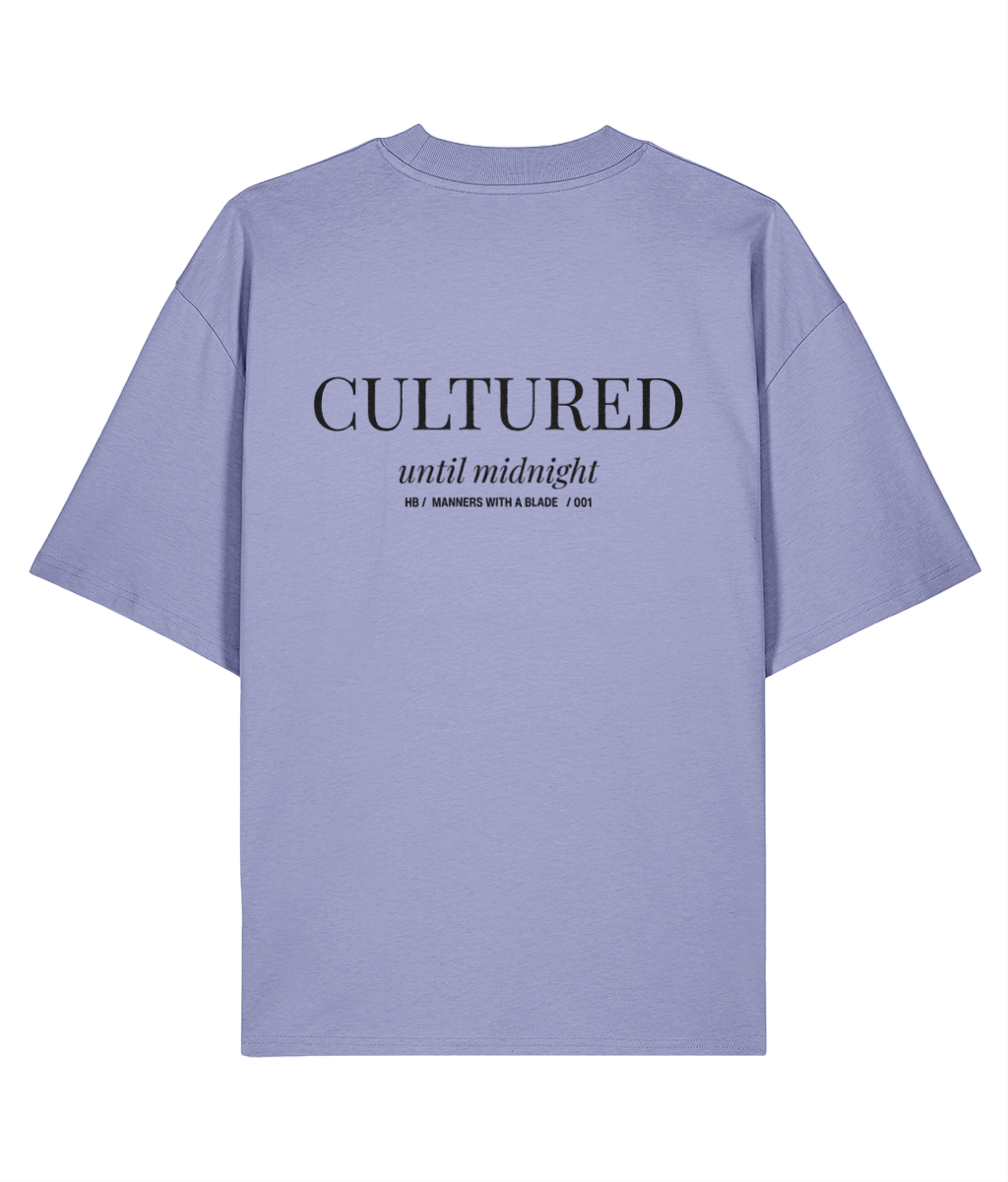 Cultured Until Midnight. Violet oversized T-shirt Back