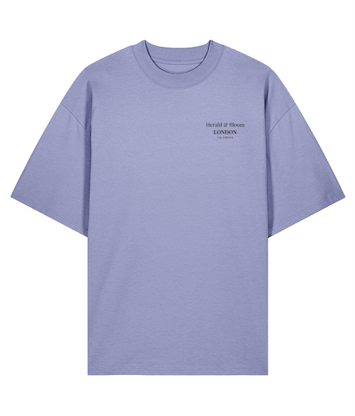 Cultured Until Midnight. Violet oversized T-shirt Front