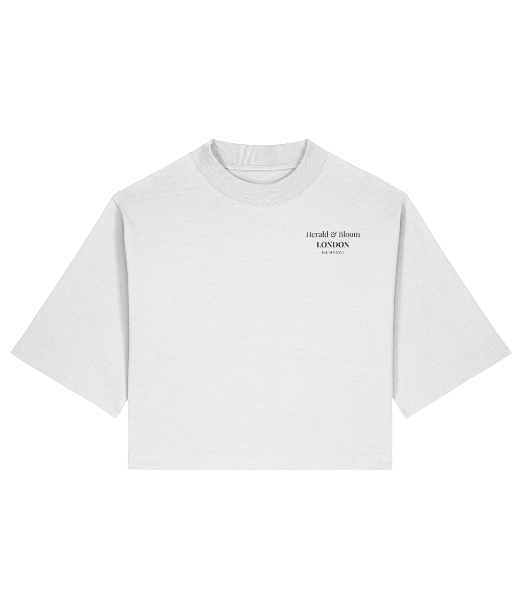 Cultured Until Midnight White Cropped T-Shirt front