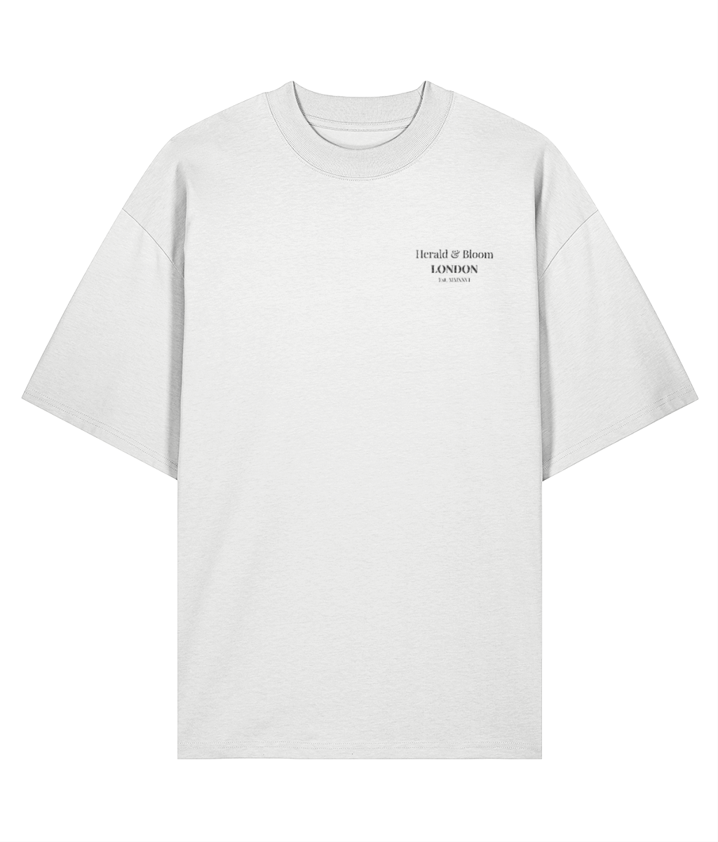 Cultured Until Midnight, White oversized T-shirt Front