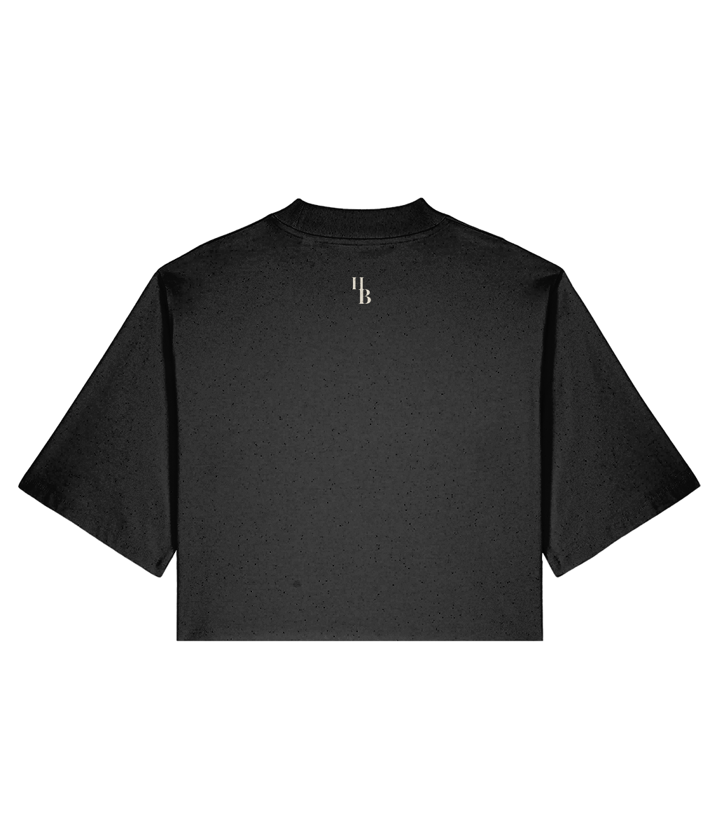 Herald & Bloom Essential. Black cropped T-shirt