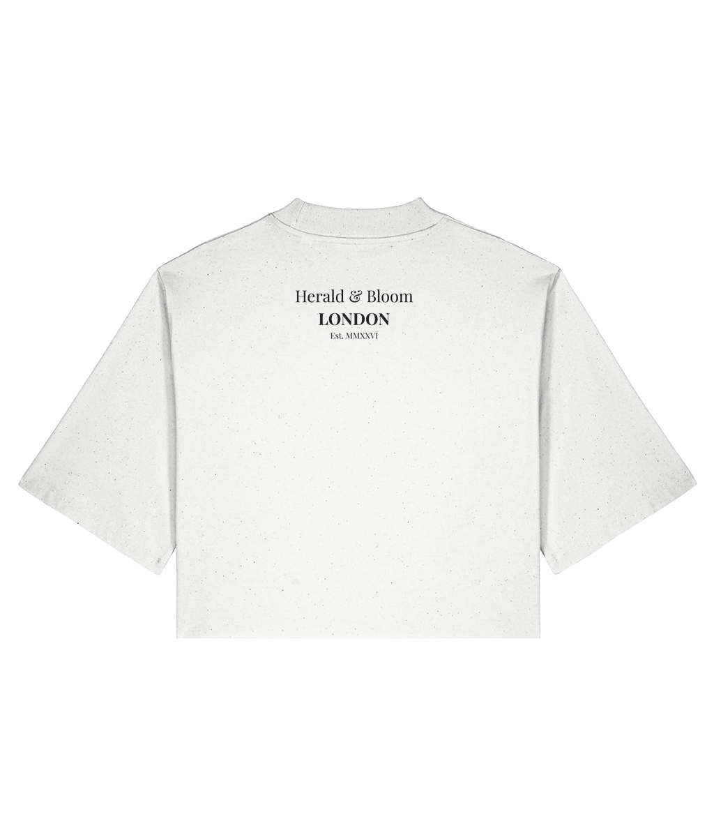  London Rain Oxford Brain. Cropped T-shirt. Back