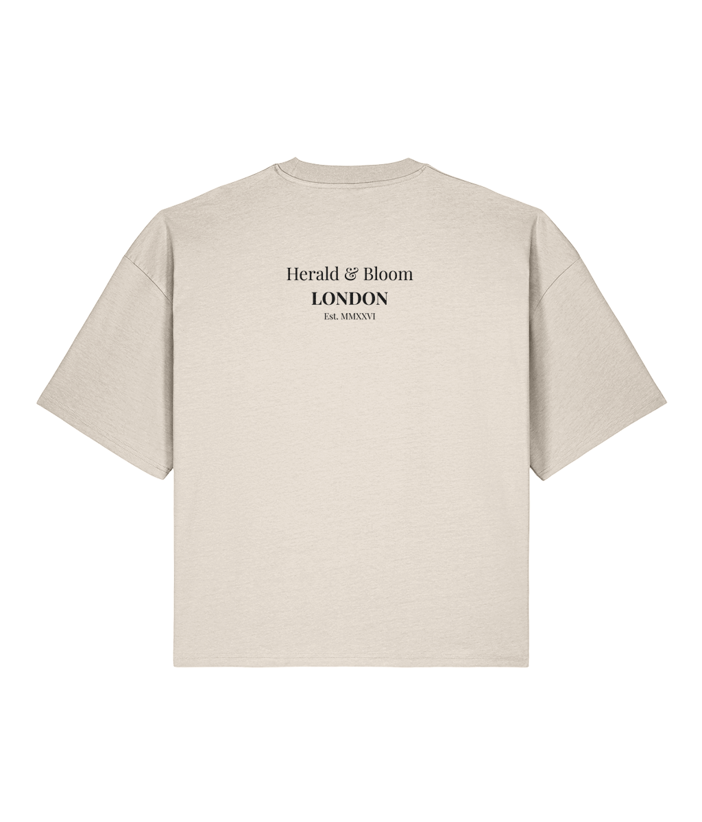 London Rain Oxford Brain. Natural Raw Boxy T-shirt Back