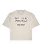 London Rain Oxford Brain. Natural Raw Boxy T-shirt Front 