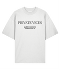 Private vices public manners. White oversized T-shirt Front