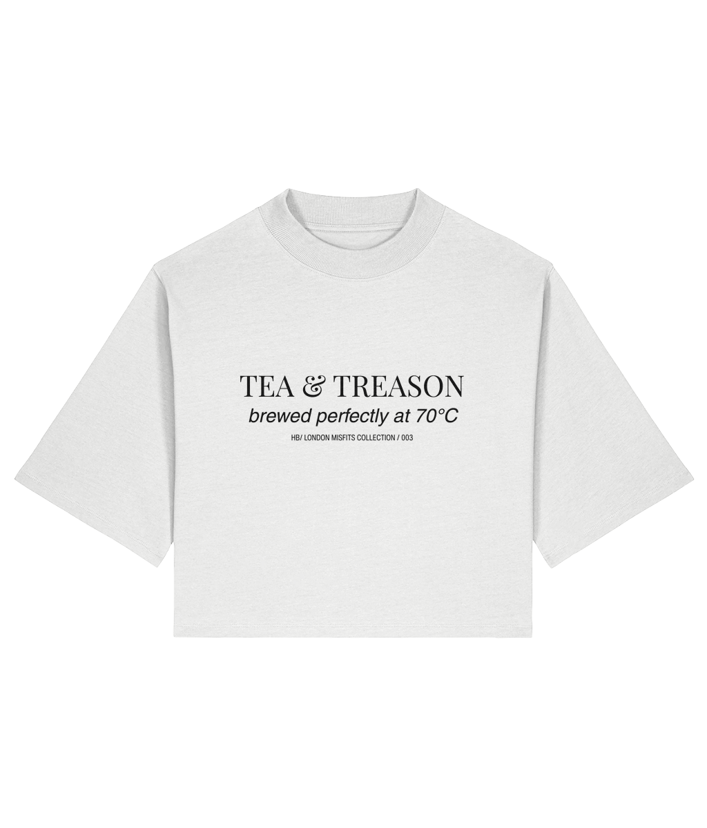 Tea & Treason. Cropped T-shirt Front