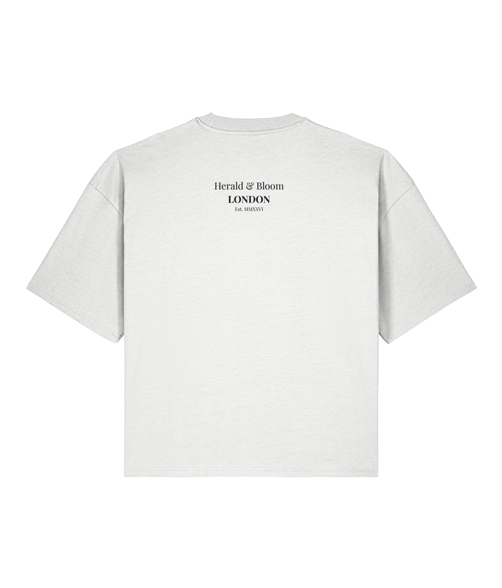 Tea & Treason. White Boxy T-shirt Back