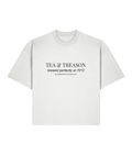 Tea & Treason. White Boxy T-shirt Front