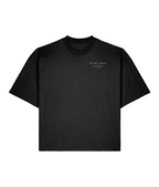 Well read badly behaved. Black Boxy T-shirt Front