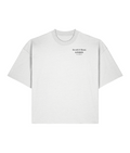 Well read badly behaved. White Boxy T-shirt Front 