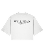 Well read badly behaved. White cropped T-shirt Back