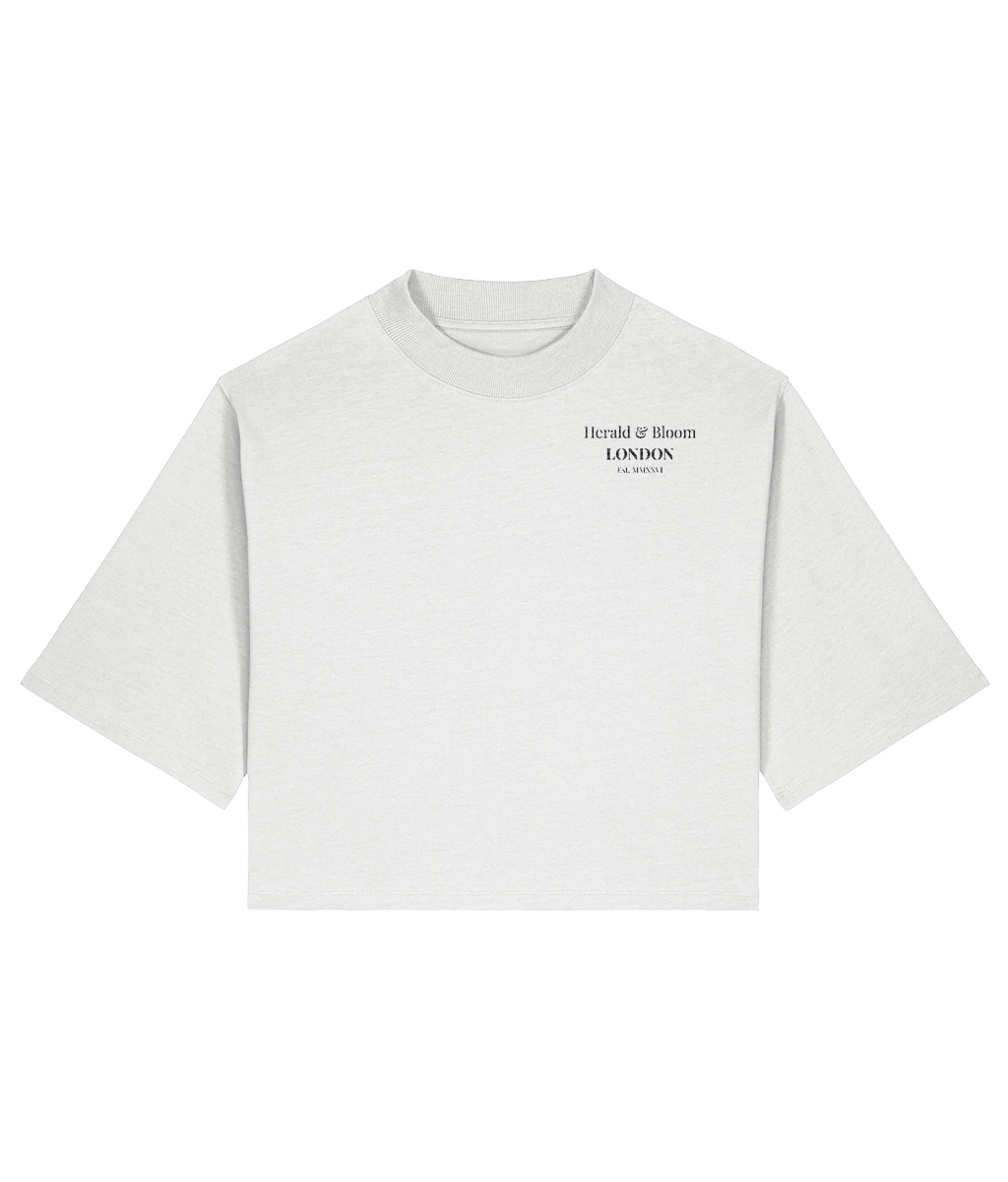 Well read badly behaved White cropped T-shirt Front