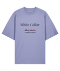 White collar dirty desire. Violet oversized T-shirt Front