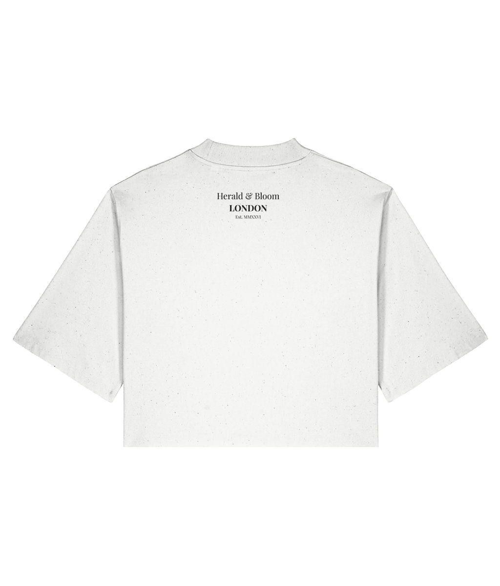 White collar dirty desire. White cropped T-shirt Back 