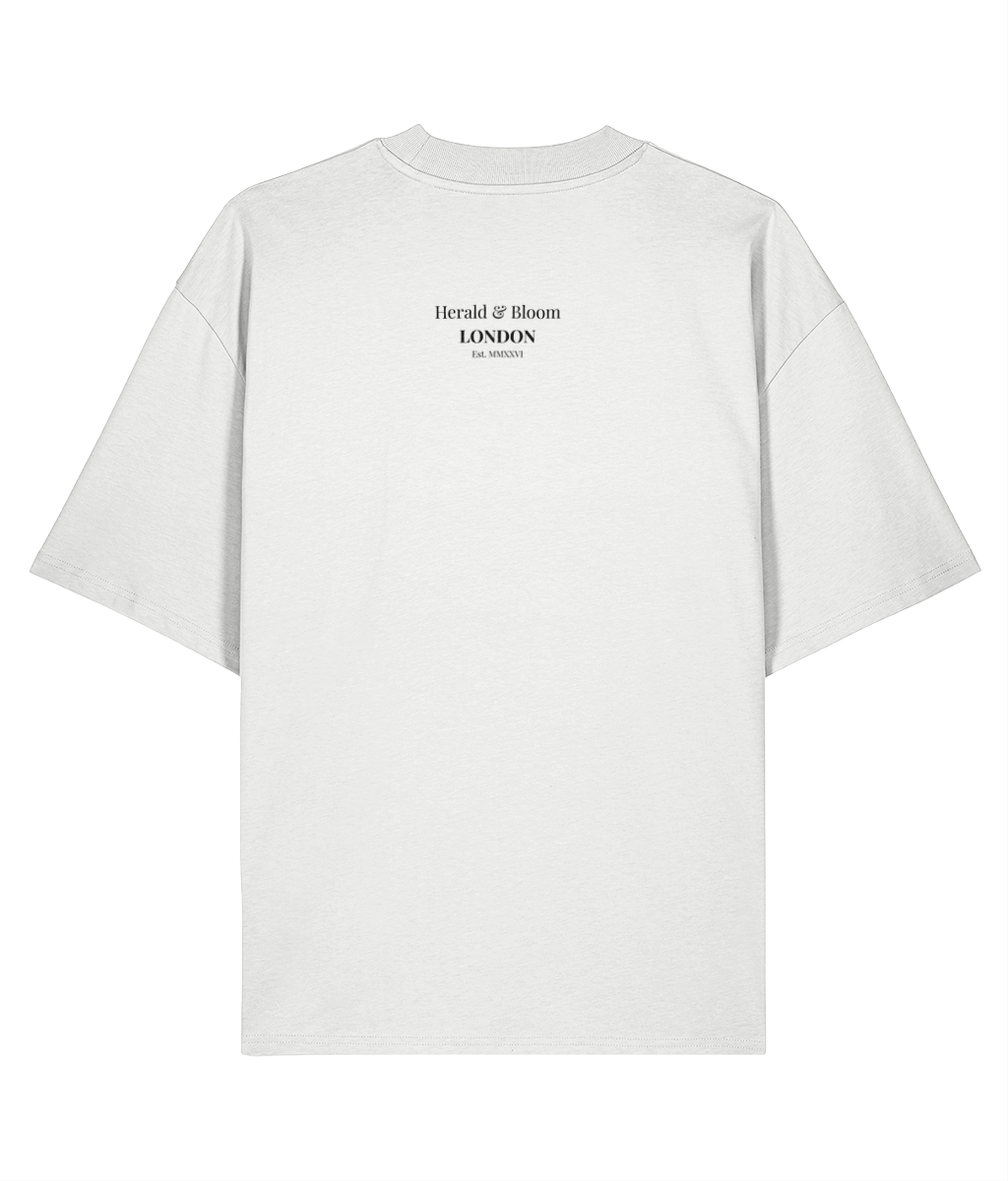 White collar dirty desire. White oversized T-shirt Back